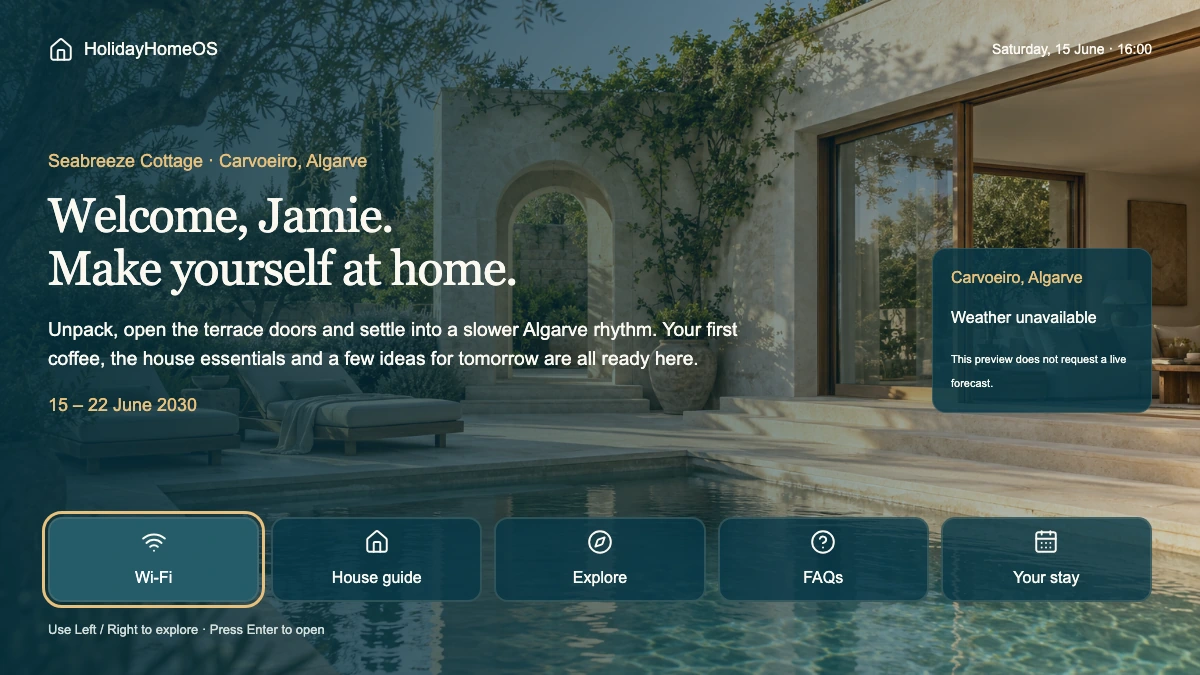Anteprima TV nel browser con benvenuto a Jamie a Seabreeze Cottage